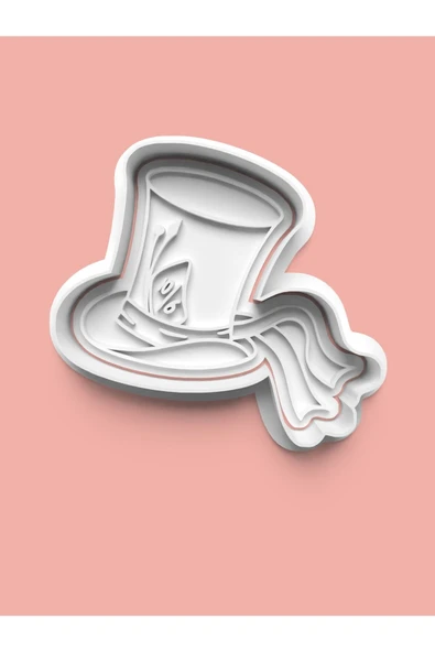 Alice Harikalar Diyarı Teması Şapka Figürü Kurabiye Kalıbı Ve Şeker Hamuru Kalıbı ürün görseli