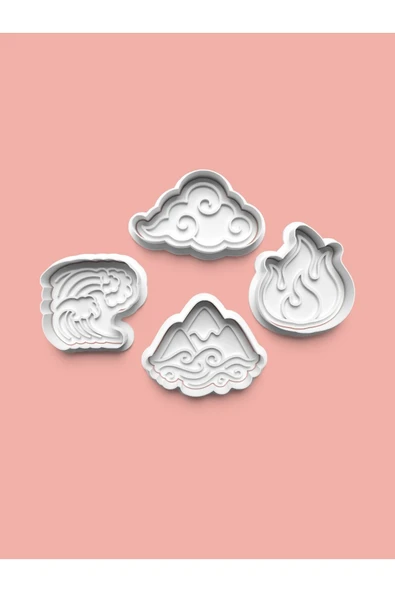 Asya Tarzı Semboller Kurabiye Kalıbı Ve Şeker Hamuru Kalıbı 4'lü set ürün görseli