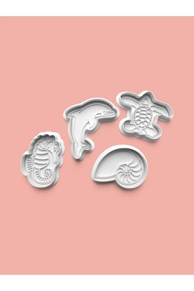 Okyanus Teması Kurabiye Kalıbı Ve Şeker Hamuru Kalıbı 4'lü set ürün görseli