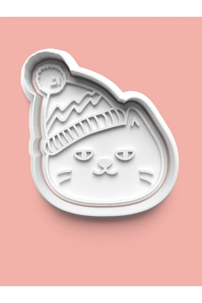 Şapkalı Kedi Kurabiye Kalıbı Ve Şeker Hamuru Kalıbı ürün görseli