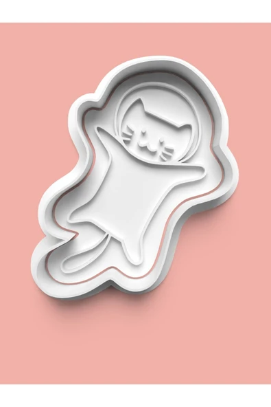 Uzaya Giden Kedi Kurabiye Kalıbı Ve Şeker Hamuru Kalıbı ürün görseli