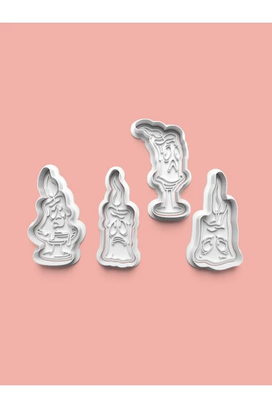 Mum Figürleri Kurabiye Kalıbı Ve Şeker Hamuru Kalıbı 4'lü set ürün görseli