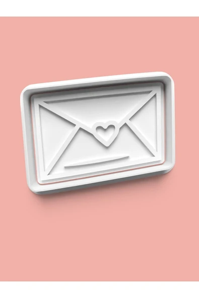 Kalp Figürlü Zarf Kurabiye Kalıbı Ve Şeker Hamuru Kalıbı ürün görseli