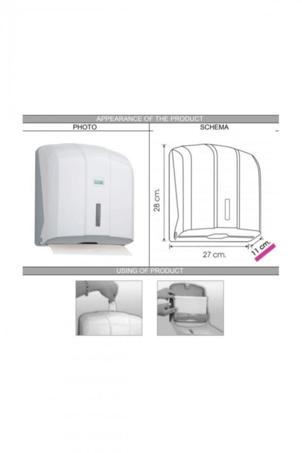 Z Katlı Kağıt Havlu Dispenseri 300lü Beyaz Kh300