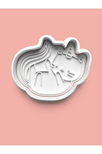 Unicorn Temalı Kedi Figürü Kurabiye Kalıbı Ve Şeker Hamuru Kalıbı ürün görseli
