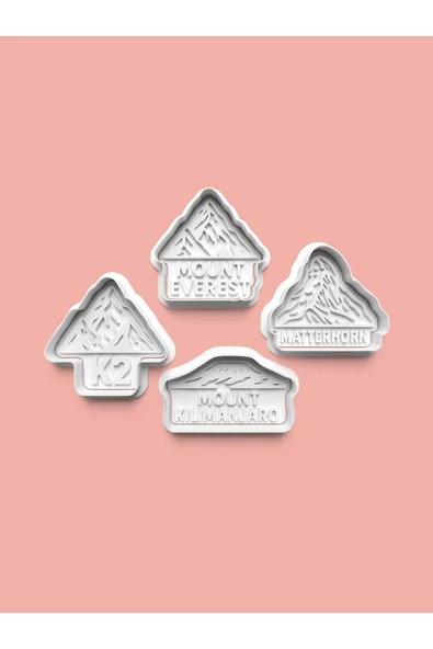 Mountains Dağlar Kurabiye Kalıbı Ve Şeker Hamuru Kalıbı 4'lü set ürün görseli