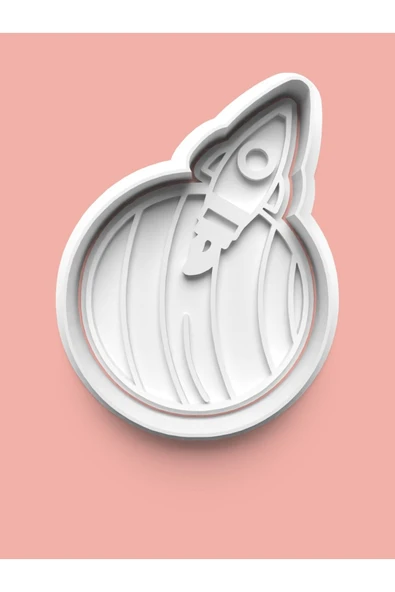 Uzaya Çıkan Roket Kurabiye Kalıbı Ve Şeker Hamuru Kalıbı ürün görseli