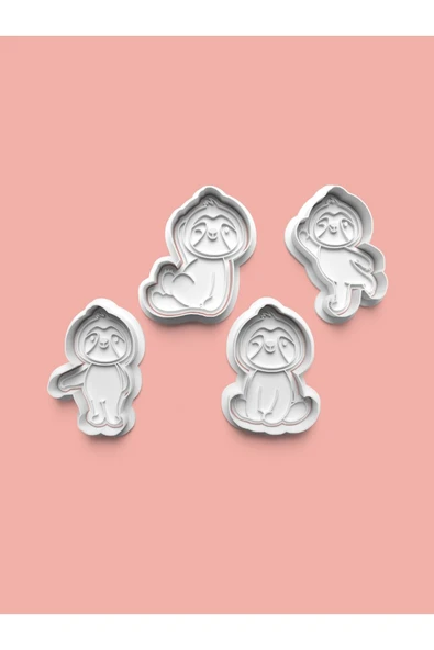 Tembel Hayvan Koala Kurabiye Kalıbı Ve Şeker Hamuru Kalıbı 4'lü set ürün görseli