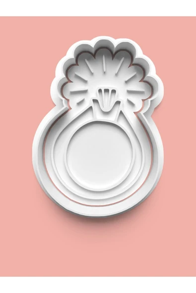 Düğün Nişan Tek Taş Yüzüğü Kurabiye Kalıbı Ve Şeker Hamuru Kalıbı ürün görseli