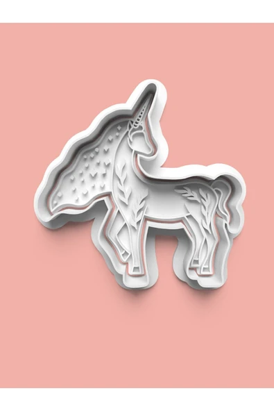 Unicorn Temalı Yeleli At Figürü Kurabiye Kalıbı Ve Şeker Hamuru Kalıbı ürün görseli