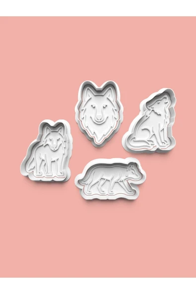 Kurtlar Kurabiye Kalıbı Ve Şeker Hamuru Kalıbı 4'lü set ürün görseli