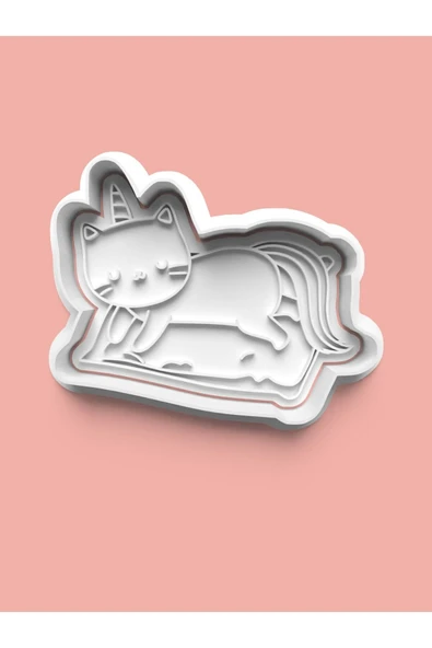 Unicorn Temalı Kedicik Figürü Kurabiye Kalıbı Ve Şeker Hamuru Kalıbı ürün görseli