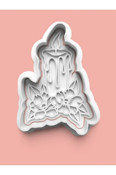 Çiçek Temalı Mum Figürü Kurabiye Kalıbı Ve Şeker Hamuru Kalıbı ürün görseli