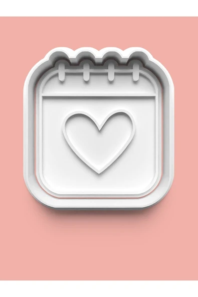 Kalp Figürlü Takvim Kurabiye Kalıbı Ve Şeker Hamuru Kalıbı ürün görseli