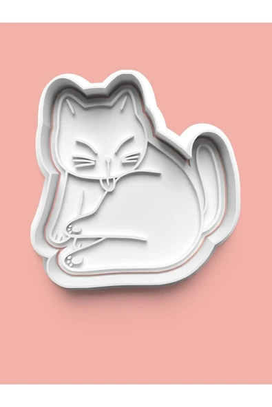 Kendini Temizleyen Kedi Kurabiye Kalıbı Ve Şeker Hamuru Kalıbı ürün görseli