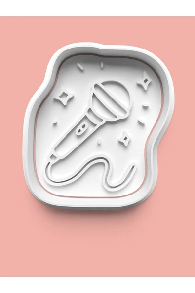 Parti Temalı Mikrofon Figürü Kurabiye Kalıbı Ve Şeker Hamuru Kalıbı ürün görseli