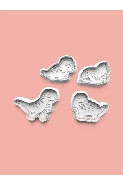 Dinozorlar Kurabiye Kalıbı Ve Şeker Hamuru Kalıbı 4'lü set ürün görseli
