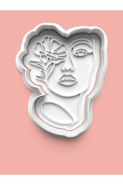 Çiçek Figürlü Kadın Kurabiye Kalıbı Ve Şeker Hamuru Kalıbı ürün görseli