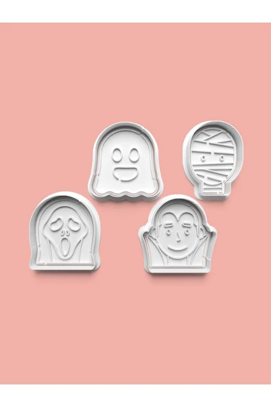 Hayalet Figürleri Kurabiye Kalıbı Ve Şeker Hamuru Kalıbı 4'lü set ürün görseli