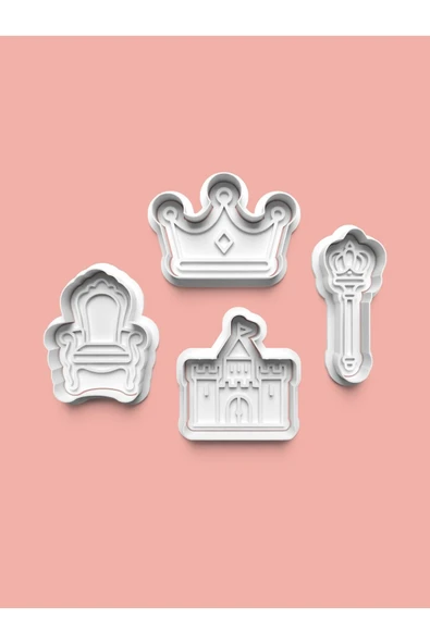 King Kral Teması Kurabiye Kalıbı Ve Şeker Hamuru Kalıbı 4'lü set ürün görseli