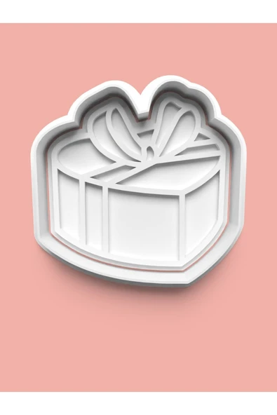 Kalpli Hediye Kutusu Kurabiye Kalıbı Ve Şeker Hamuru Kalıbı ürün görseli