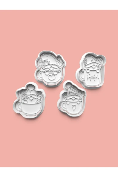 Kupaya Düşmüş Cüceler Kurabiye Kalıbı Ve Şeker Hamuru Kalıbı 4'lü set ürün görseli