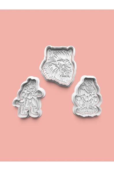 Kurtadam Kurabiye Kalıbı Ve Şeker Hamuru Kalıbı 3'lü set ürün görseli