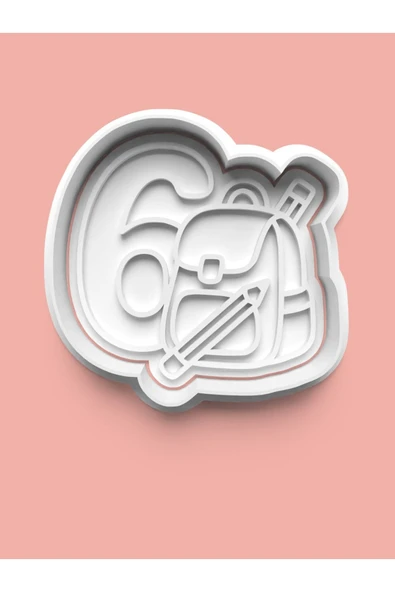 Altı Yaş Doğum Günü Kurabiye Kalıbı Ve Şeker Hamuru Kalıbı - 6 Rakamı ürün görseli