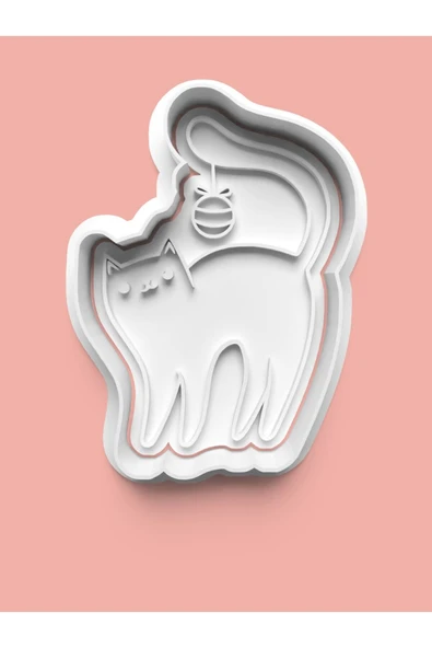 Sevimli Kedi Figürü Kurabiye Kalıbı Ve Şeker Hamuru Kalıbı ürün görseli