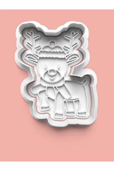 Ren Geyiği Rudolph Figürü Kurabiye Kalıbı Ve Şeker Hamuru Kalıbı ürün görseli