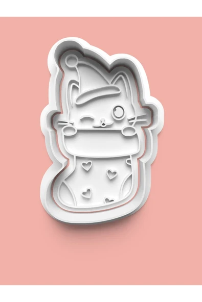 Çoraba Saklanan Kedicik Kurabiye Kalıbı Ve Şeker Hamuru Kalıbı ürün görseli