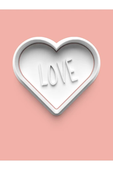 Love Yazılı Kalp Kurabiye Kalıbı Ve Şeker Hamuru Kalıbı ürün görseli