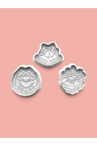 Süslü Ziller Kurabiye Kalıbı Ve Şeker Hamuru Kalıbı 3'lü set ürün görseli