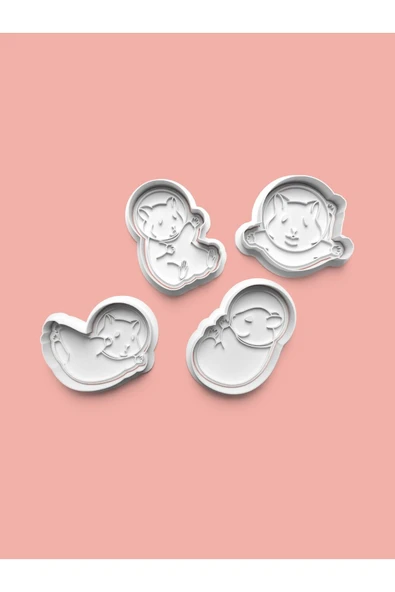 Hamster Figürü Kurabiye Kalıbı Ve Şeker Hamuru Kalıbı 4'lü set ürün görseli