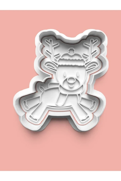 Ren Geyiği Rudolph Figürü Kurabiye Kalıbı Ve Şeker Hamuru Kalıbı ürün görseli