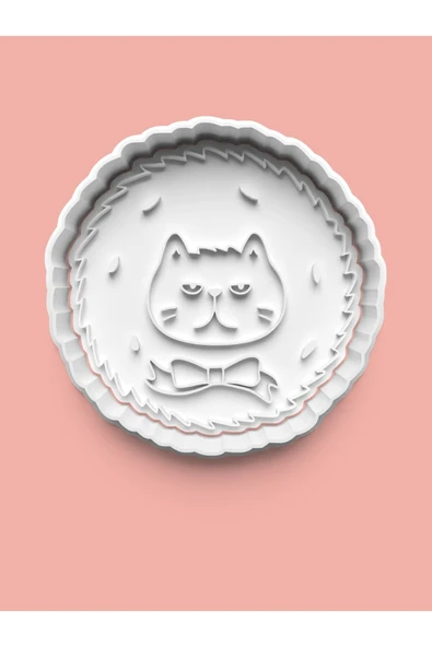 Papyonlu Kedi Kurabiye Kalıbı Ve Şeker Hamuru Kalıbı ürün görseli