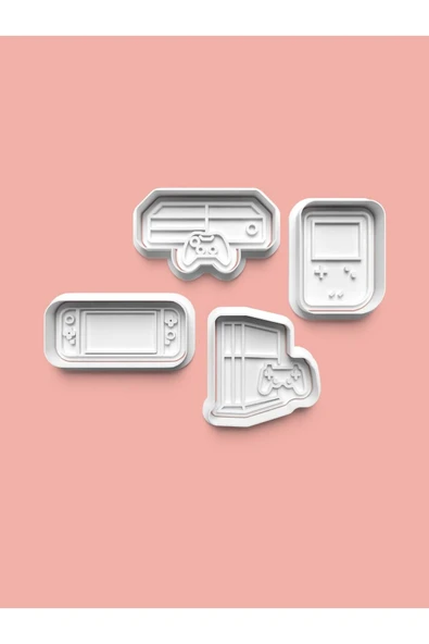 Play Station Kurabiye Kalıbı Ve Şeker Hamuru Kalıbı 4'lü set ürün görseli