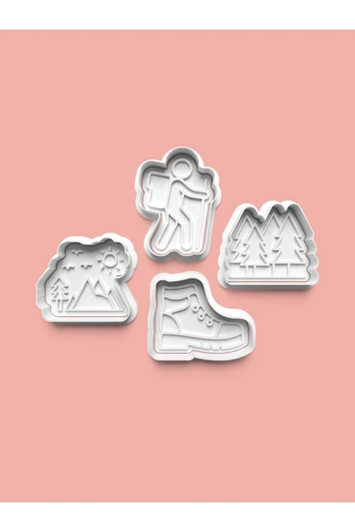 Doğa Yürüyüşü Kurabiye Kalıbı Ve Şeker Hamuru Kalıbı 4'lü Set ürün görseli