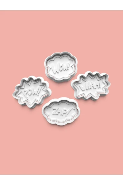 Komik Tepkiler Kurabiye Kalıbı Ve Şeker Hamuru Kalıbı 4'lü set ürün görseli