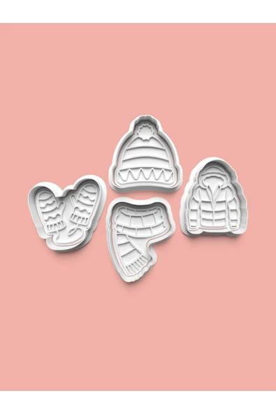 Soğuk Kış Mevsimi Kurabiye Kalıbı Ve Şeker Hamuru Kalıbı 4'lü set ürün görseli