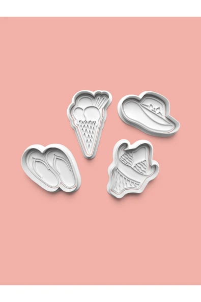 Kumsal Bikini Sahil Teması Kurabiye Kalıbı Ve Şeker Hamuru Kalıbı 4'lü set ürün görseli