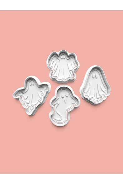 Hayalet Kurabiye Kalıbı Ve Şeker Hamuru Kalıbı 4'lü Set ürün görseli