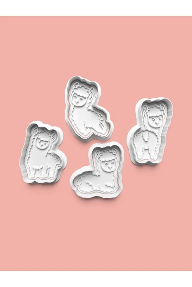 Lama Kurabiye Kalıbı Ve Şeker Hamuru Kalıbı 4'lü set ürün görseli