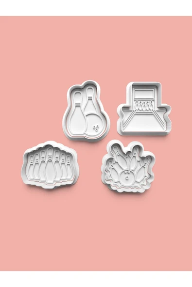Bowling Kurabiye Kalıbı Ve Şeker Hamuru Kalıbı 4'lü set ürün görseli