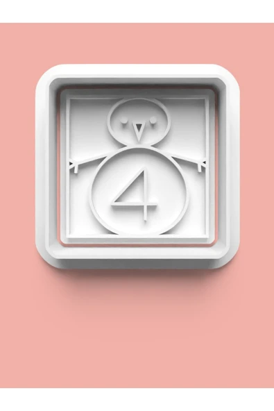 Kareli 4 Numara Figürü Kurabiye Kalıbı Ve Şeker Hamuru Kalıbı - Dört Rakamı ürün görseli