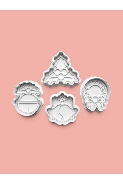 Süslü Set Kurabiye Kalıbı Ve Şeker Hamuru Kalıbı 4'lü set ürün görseli