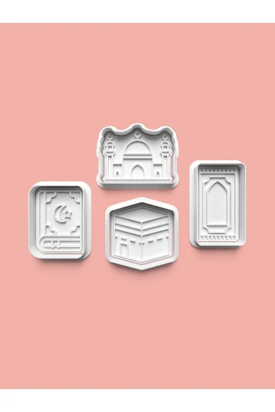 İslamiyet Teması Kurabiye Kalıbı Ve Şeker Hamuru Kalıbı 4'lü Set ürün görseli