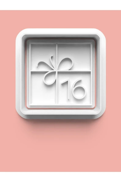 Kareli 16 Numara Figürü Kurabiye Kalıbı Ve Şeker Hamuru Kalıbı - On Altı Rakamı ürün görseli