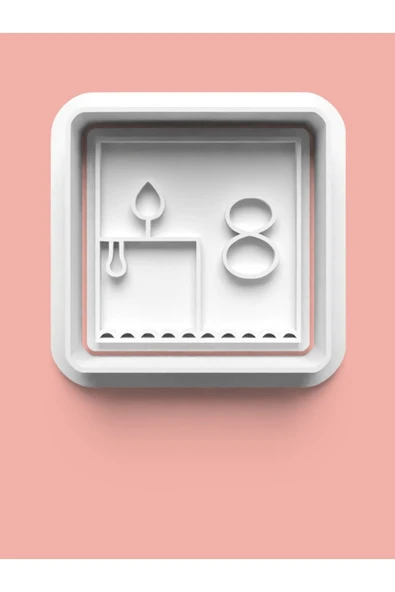 Kareli 8 Numara Figürü Kurabiye Kalıbı Ve Şeker Hamuru Kalıbı - Sekiz Rakamı ürün görseli