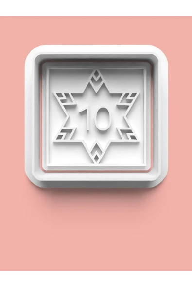 Kareli 10 Numara Figürü Kurabiye Kalıbı Ve Şeker Hamuru Kalıbı - On Rakamı ürün görseli